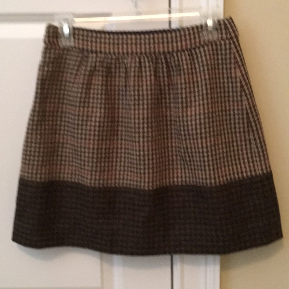 J Crew Mini Wool Houndstooth Skirt